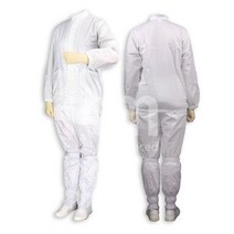 케이엠 방진복 크린룸 작업복 무진복 보호복 투피스01, 흰색_주머니없음_3XL