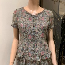 비꼴리끄 NC09 쉬폰 숏 블라우스 B192ZB3080