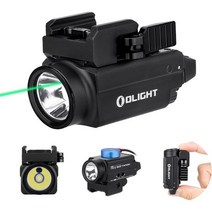 OLIGHT Baldr S 800-루멘 레일 장착 충전식 전술 조명 녹색 조준 레이저 블랙