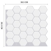 폴리싱타일 Self Adhesive Kitchen Waterproof Vinyl Mosaic Peel and Stick backsplash Wall Sticker Tiles, [02] 10pieces, [06] MSHWS54