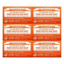 [정품] Dr. Bronner’s - Pure-Castile Bar Soap (Tea Tr, Tea Tree, 5 Ounce (Pack of 6)