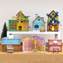 바보사랑 민화샵 움직이는 조립 우드 오르골 뮤직박스 만들기.민화샵, 오두막UDOWD0103