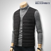 블루포스 남여공용 뷰케론 경량 패딩 조끼 베이직핏 무지 웰론 점퍼