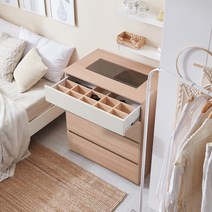 소티디자인 디프 4단 800 아일랜드서랍장 아일랜드홈바 드레스룸서랍장 서랍장, 메이플투톤