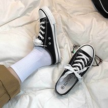 여자 캔버스뮬 스니커즈 슬리퍼 심플 데일리 슈즈