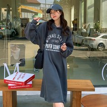 라라벨 여성 기모 원피스 후드 기모원피스 데일리룩