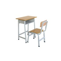옛날 초등학교 책걸상 세트 나무 책상 의자, 파란색 학생용 책걸상 높이 70cm 고정