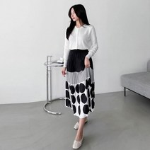 러블리감성 / 해준 땡땡이 롱 스커트 치마