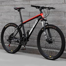 DK 산악자전거 MTB 변속자전거 디스크브레이크 ZXC005, 30속도, 탑 피팅 블랙 레드 스포크 휠