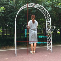 정원 가든아치 단독주택 꾸미기 철제 유럽 꽃 격자 아치 활 브래킷 원예 야외 랙 장미 등나무, [14] 흰색 300x40x250cm 높이