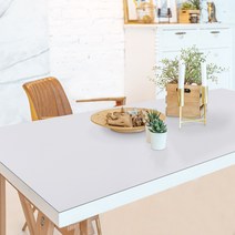 어나더 양면 가죽 방수 사각 식탁보 매트, 60 x 120 cm, 그레이 + 화이트