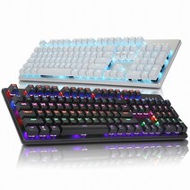 [앱코] K595 LED 축교환 게이밍 기계식 키보드, 화이트 청축