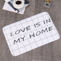 에스랑제이 극세사 주방 욕실 현관 발매트 2P, 러브