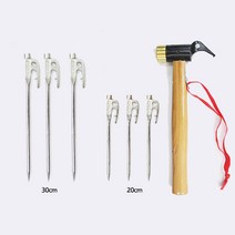 또바요 천막설치 폴라베어 실버 고강도 타프팩 강선 텐트팩 20cm 30cm, 6개