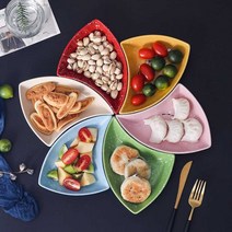 스시 접시 매화 간식 일식 초밥 가게 식기 앞그릇 국, 혼합 색상 눈송이 디스크 화려한 14 종 세트