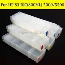 프린터 잉크카트리지 토너 리필세트 HP Designjet 5000 5000XL 5000pc 5500 5500PS 칩 디코더 포함 용 83 리필 잉크 카트리지 6 개/몫