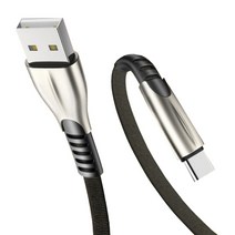 로건 정품 5핀 USB 갤럭시S7 마이크로 아이언 메탈 고속 충전 케이블, 블랙 (F079), 50cm