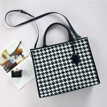 체크토트백 통가방 제이드백 각진에코백 사각스퀘어백