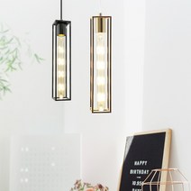 직각 1등 펜던트 / led 에디슨전구 사용 심플 모던 카페 홈인테리어 조명, LED 5W 인치구 전구색(노란빛), 골드