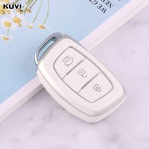 키케이스 T 자동차 스마트 키 케이스 커버 투싼 산타페 Rena 소나타 Elantra Creta Ix35 Ix45 I10 I30 I40 4튼, [02] 3 button White, 02 3 button White