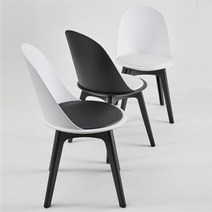 아트박스/꼬모까사 스텔톤-체어(1+1)6종택2, 화이트/블랙