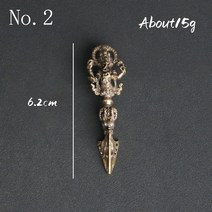 부처 부처님 황동 Vajrakila 머리 Vajra 유 봉 장식품 빈티지 열쇠 고리 펜 던 트 악기 럭키 홈 장식 악을 피하십시오126832, brass pestle 2