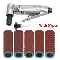 에어 샌딩기 흡입 샌더기 미니 1/4 에어 앵글 다이 그라인더 90 도 공압 그라인딩 폴리셔 밀 조각 기계, 03 With 51pcs set