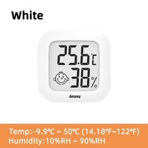 미니 LCD 디지털 온도계 습도계 실내 실외 온도 홈 게이지 센서 습도 측정기 도구, White
