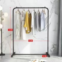 2단 행거 1단 행거 간이행거 이동식행거 옷걸이행거, 1 세트, 90CM 아치교 - 블랙