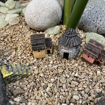 미니어쳐 원예 정원 화분꾸미기 장식 다육이 화분 소품, 오렌지 초가집