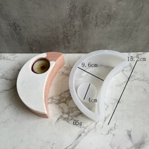 크리스탈 립스틱 랙 보관 상자 금형 입체 모양 틀 아로마 캔들 홀더 실리콘 몰드 촛대 석고 에폭시 시멘트 수지, 4