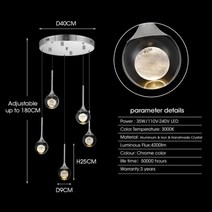 모던 크리스탈 펜던트 Led 샹들리에 조명 럭셔리 주방 거실 침실 램프, 5 heads CH_7W | Warm white | C