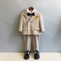 아동 화동 4종 브로치 수트 베이지 정장