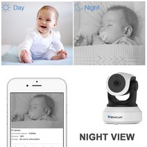 베이비모니터Vstarcam C7824WIP 무선 Wifi IP 카메라 보안 베이비 모니터 네트워크 인터콤 휴대 전화 APP, 01 EU 플러그