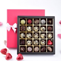 감동25 수제초콜릿 발렌타인데이 화이트데이 명품 감사 고백 선물용 파베 생초콜릿 이니셜 고백 고급 초콜렛 선물 세트, 1세트