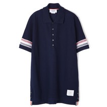톰브라운 THOM BROWNE 23 RWB 트리밍 텍스처 코튼 반팔 카라티 MJP169A J0046 415 239635