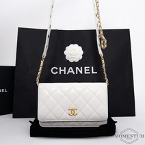 샤넬(명품잡화) CHANEL 샤넬 WOC 램스킨 체인 지갑 화이트 금장 AP2548B0724210601