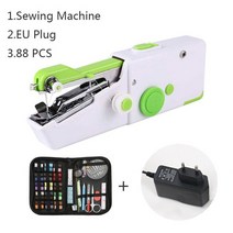 가정용 미싱기 핸드 미니 재봉틀 휴대용 바느질 리폼 오바로크 홈닥터 셀프 옷수선, EU 플러그 88키트