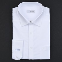 듀퐁셔츠 SE2SM12LS704SWH 비지니스 라인 스트레치 화이트 솔리드 소매 로고 스판 일반핏 셔츠