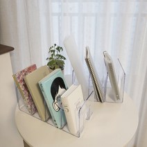 심플생활 투명 책상 아크릴 간이 미니 1단 책상정리 책상위 책꽂이 책지지대, OPTION 03 투명3단책꽂이