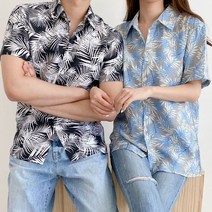 휴양지 커플룩 셔츠 바캉스 패션 카라셔츠 허니문룩 웨딩 셔츠 하와이 바캉스룩 커플 여름 남자 남방