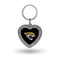 NFL 잭슨빌 재규어 메탈 라인스톤 하트 키체인, Carolina Panthers, Team Color