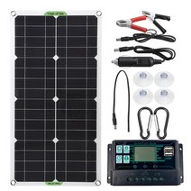 태양광 가정용 아파트 주택 패널제작 100w 태양 전지 패널 30a60a100a 컨트롤러 태양 전지 듀얼 usb 포트 배터리 충전기 야외 휴대 전화 충전 액세서리, 100a 컨트롤러 포함, 1개