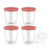 베베락 엘파 밀폐 이유식용기 120ml 180ml 240ml 280ml(4개입), 엘파240ml, (피치핑크4P)
