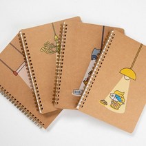 회원 수첩 관리 업무 필기 스프링 미니 노트 노트 핸디노트 메모, 타입:샌드쿠키