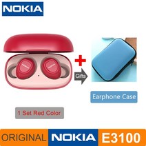 노키아 E3100 TWS 헤드폰 Fone Auriculares 무선 블루투스 이어폰 HD 전화 400mAh 안드로이드 IOS 레드 오, 05 E3100 Red and Case
