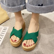 비바브 세련 가벼운 예쁜 통굽 여성 키높이 슬리퍼