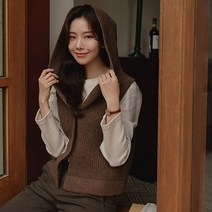 달티 원버튼 울50% 후드조끼