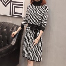 Happy shopping 제비패턴 라인끈원피스