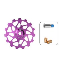 mtb bike jockey pulley wheel 15t steel breaing rear derailleur pulley 실드 스틸 베어링 산악 도로 자전거 891011 s, 자주색